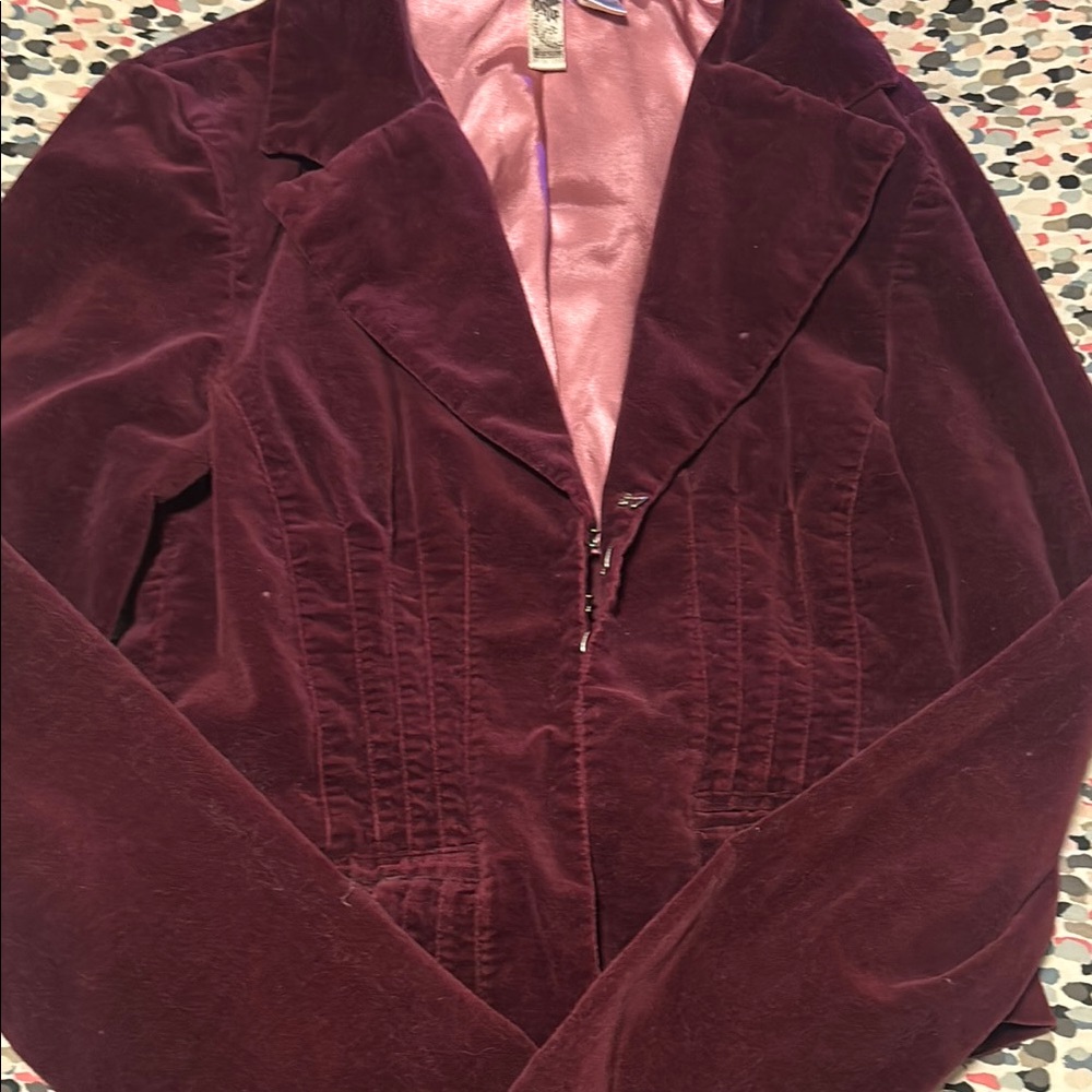 Dolled Up Purple Corduroy Blazer Tailored Jacket
